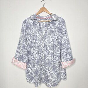 Foxcroft 20W Wrinkle Free 100% Cotton Non Iron Button Down Shaped Shirt Blouse